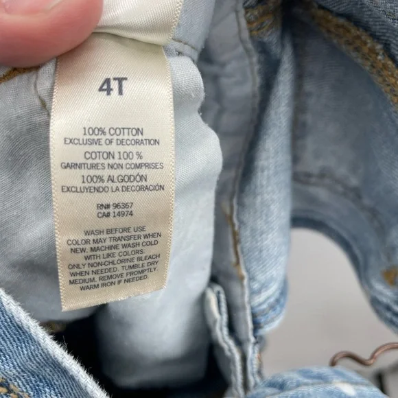 Oshkosh B’gosh Vintage polkadot Girls blue denim cottagecore cute overall 4T - Picture 6 of 7